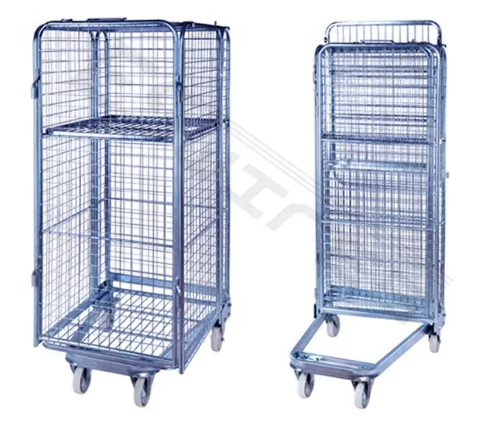 Collapsible Wire Mesh Container Cage Durable Steel Pallet Stillage For Transportation