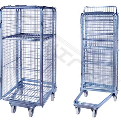 Collapsible Wire Mesh Container Cage Durable Steel Pallet Stillage For Transportation