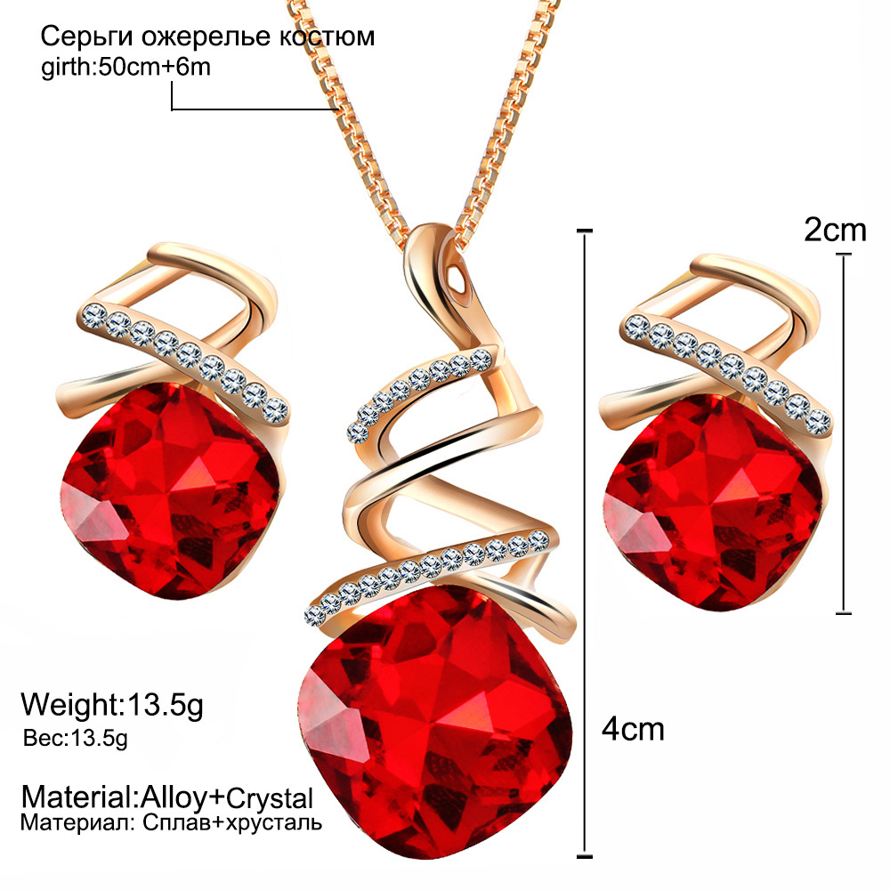 Fashion Colorful Shiny Crystal Women Gold Jewelry Sets Wedding For Women Jewelry Sets for Bridal Wholesale NS803560