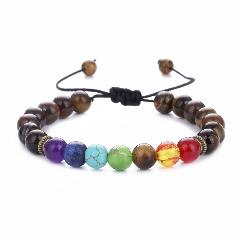 Fashion handmade charka natural stone bead bracelet with beads wholesale N800231