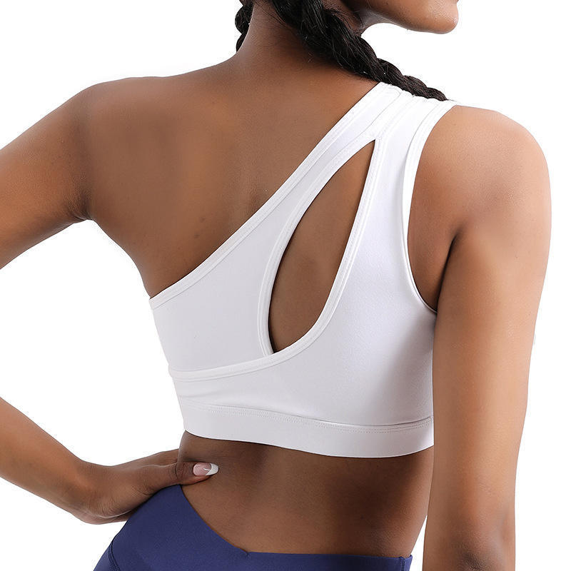 Best Sale Sport Wear Comfort Sexy One Shoulder Sports Bra Fashionable Womens Workout Yoga Bra