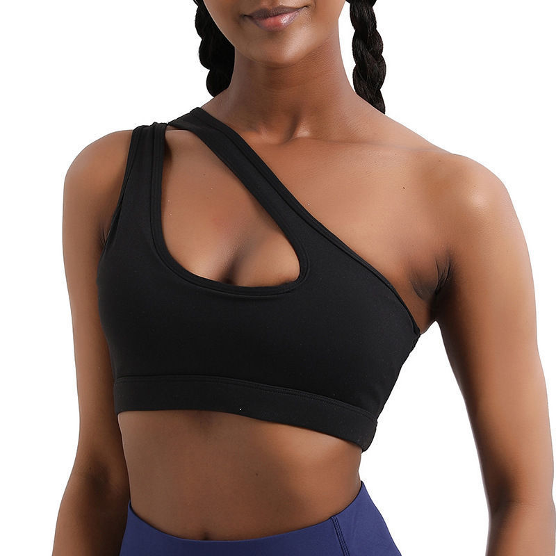 Best Sale Sport Wear Comfort Sexy One Shoulder Sports Bra Fashionable Womens Workout Yoga Bra