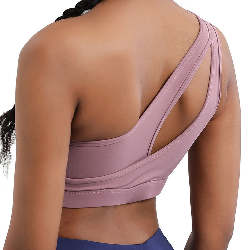 Best Sale Sport Wear Comfort Sexy One Shoulder Sports Bra Fashionable Womens Workout Yoga Bra