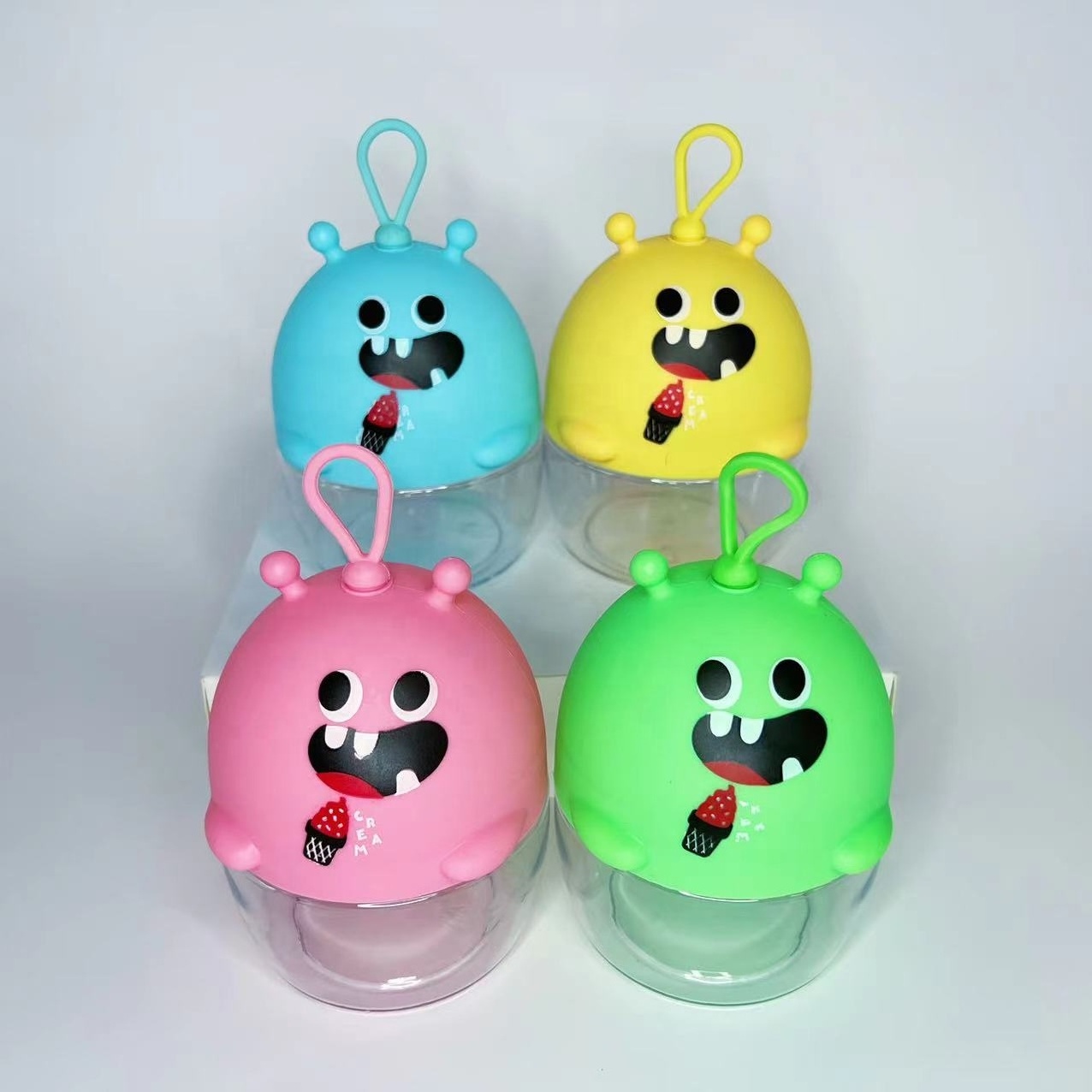 Direct factory cheap price storage jar with little monster cap packaging snacks candy toy kids manufacturer