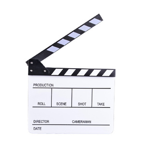 Axrtec AA403 9.3"*11" White Acrylic Director's Film Clapboard Cut Action Scene Clapper board slate with Black&White  Sticks