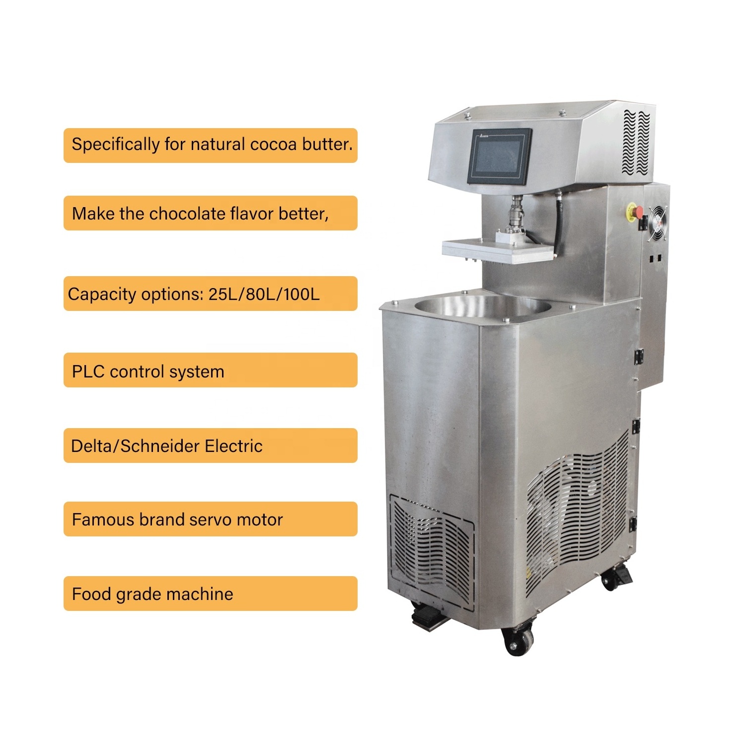 Manufacture 25/60/100L chocolate enrobing molding automatic chocolate tempering machine