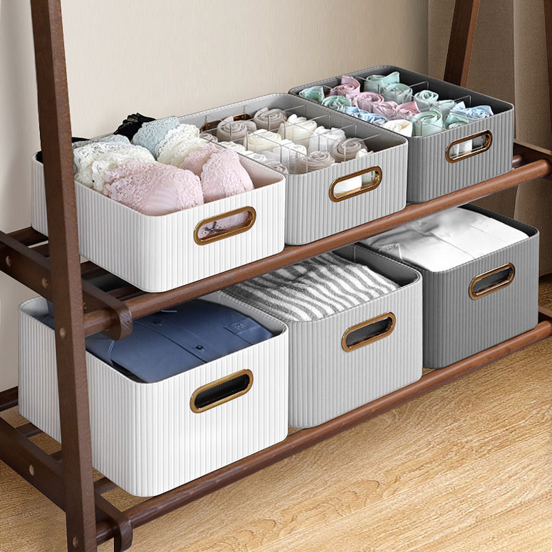 Multifunctional Bedroom Leather Divider Cabinet Closet Organizers And Storage Boxes For Socks Underwear Drawer Organizer