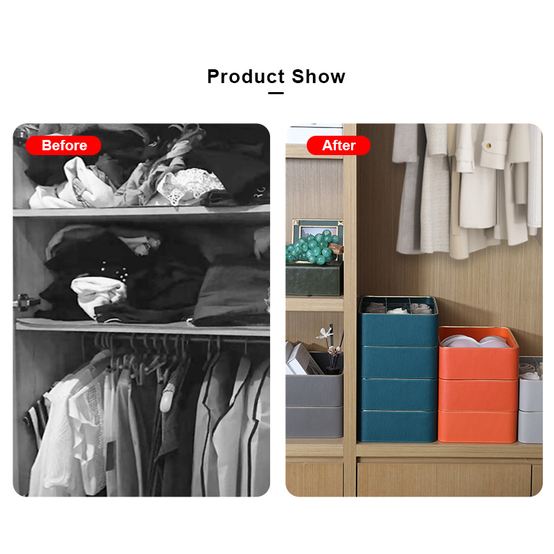 Multifunctional Bedroom Leather Divider Cabinet Closet Organizers And Storage Boxes For Socks Underwear Drawer Organizer