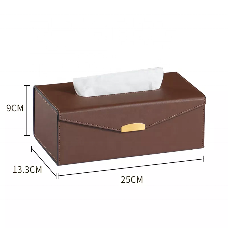 Tissue Box Cover Foldable Napkin Holder Modern PU Leather For Living Room Kitchen Desktop Tissue Boxes