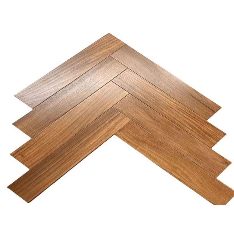 Super Waterproof Wood Tiles UV Coating Natural Finished Burma Teak Parquet Herringbone Hardwood & Solid  Wood flooring