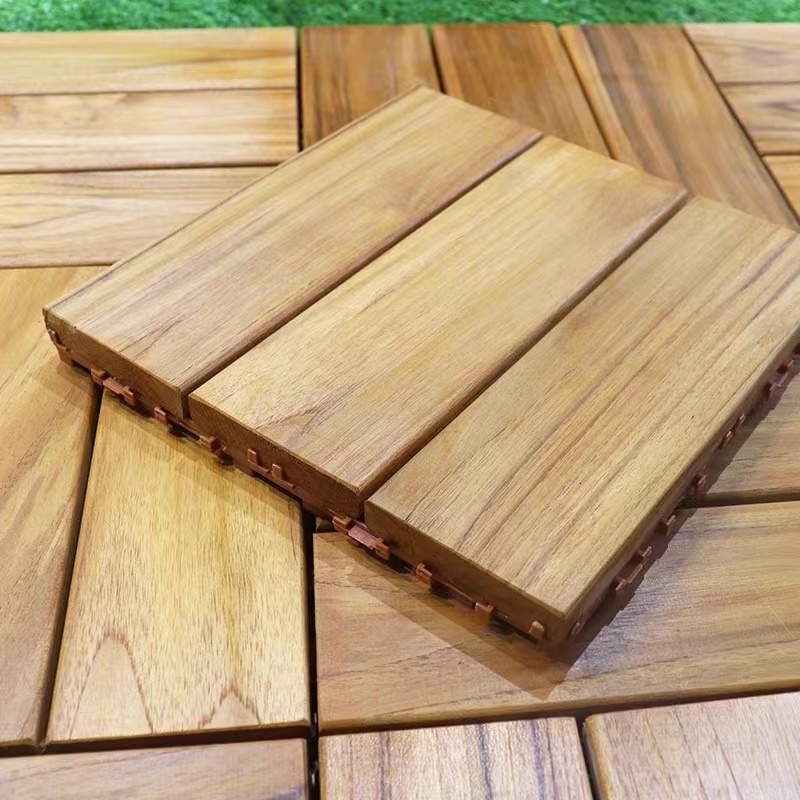 DIY Outdoor Decking Antiseptic Wood Timber  Natural Oil Finished Burma Teak Waterproof Hardwood & Solid Wood flooring