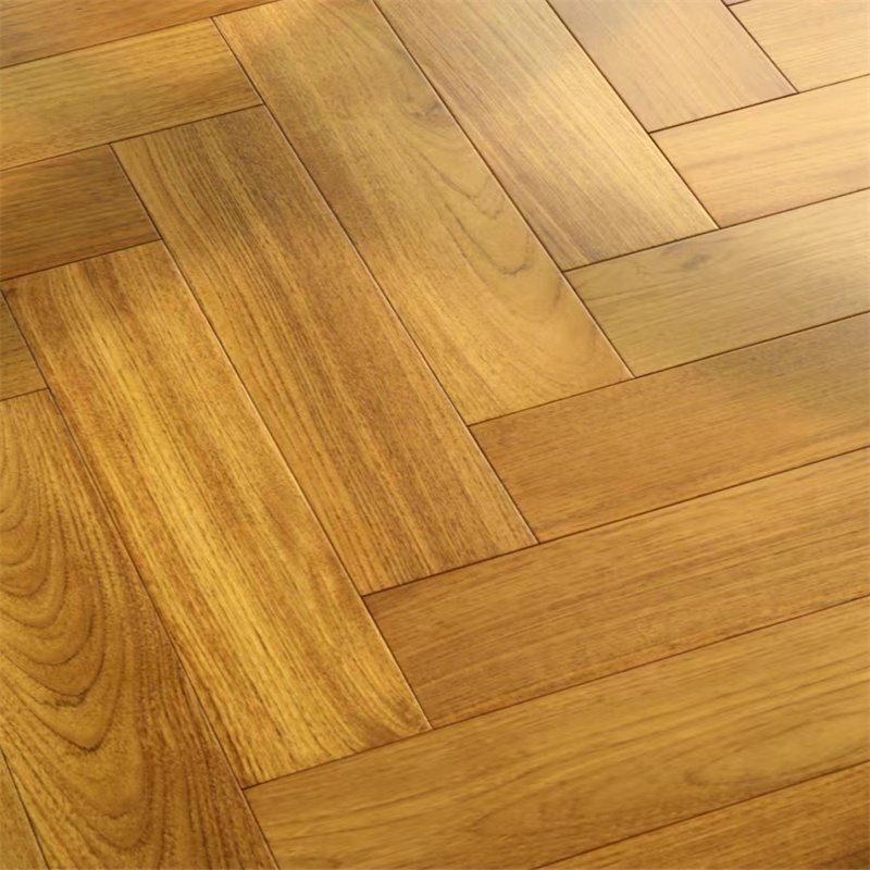 Super Waterproof Wood Tiles UV Coating Natural Finished Burma Teak Parquet Herringbone Hardwood & Solid  Wood flooring