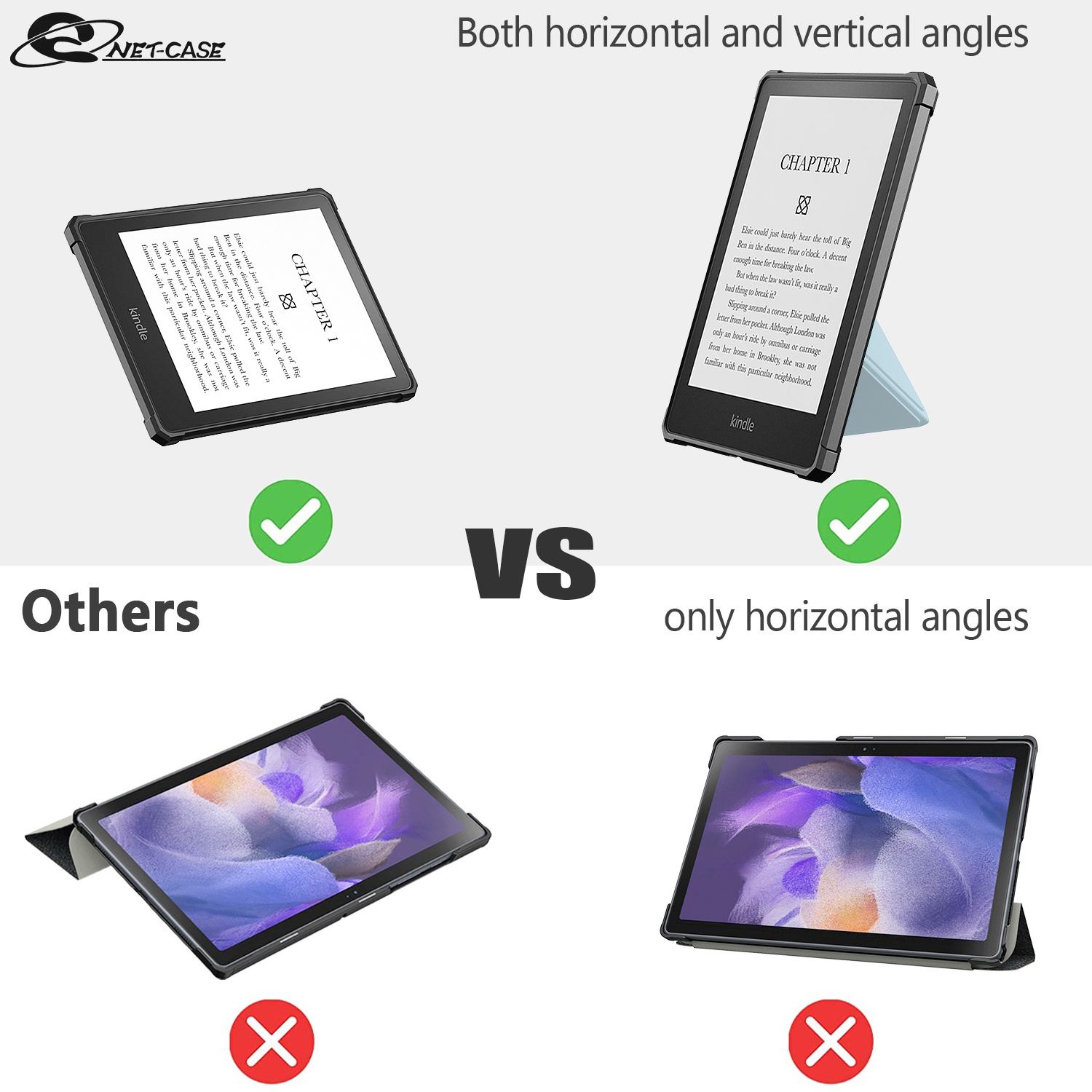 NET-CASE Manufacturer Tablet Cover Case For Kindle Paperwhite 11th 6.8 inch Desktop Waterproof Tablet Case