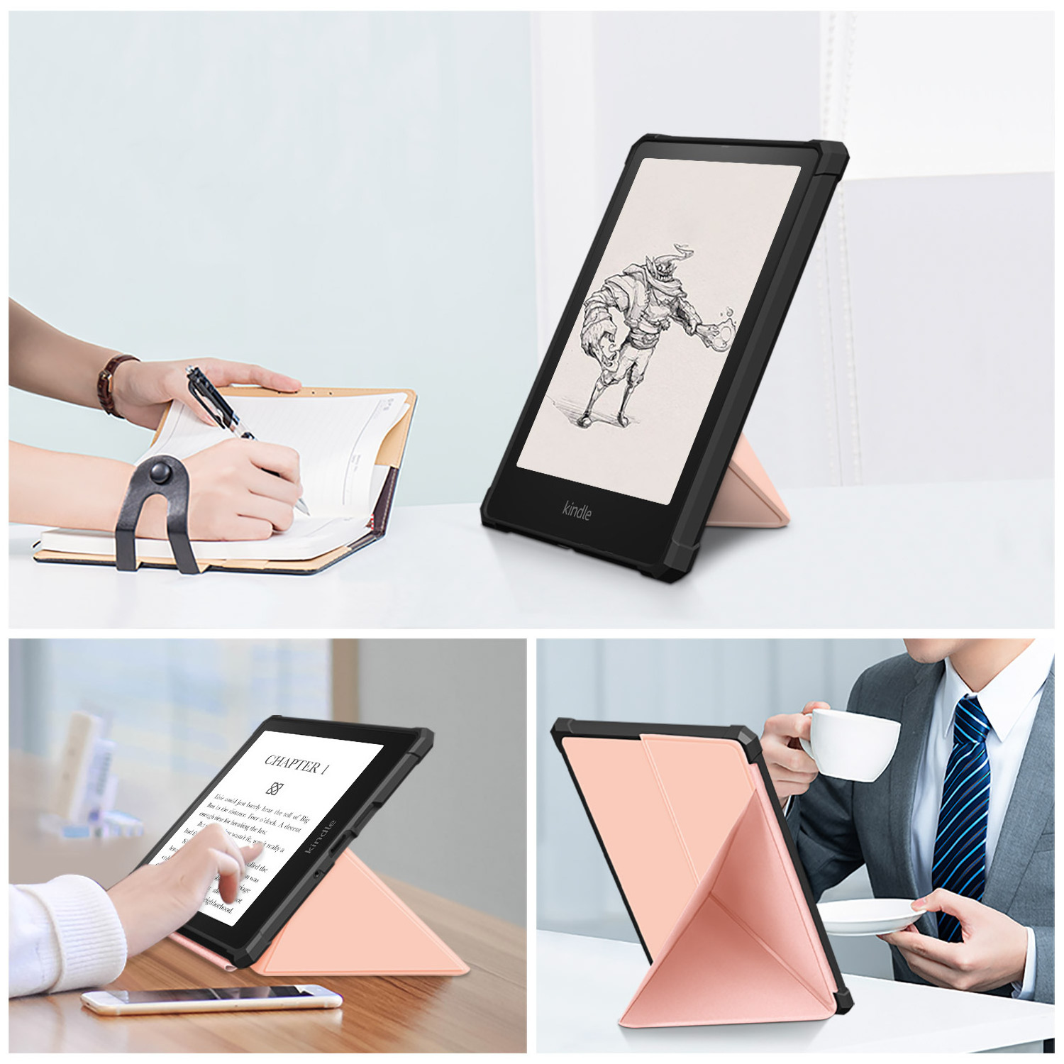 NET-CASE Stand Tablet TPU Leather Protective Case Cover For Kindle Paperwhite 11th 2021 6.8 inch Shockproof Waterproof Case