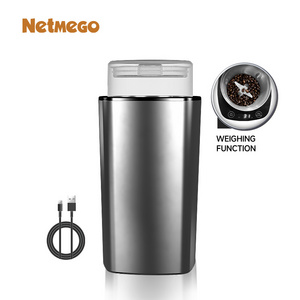 Cordless Coffee Grinding Rechargeable Coffee Grinder Stainless Steel Core Timing Weighting Function Touch Control