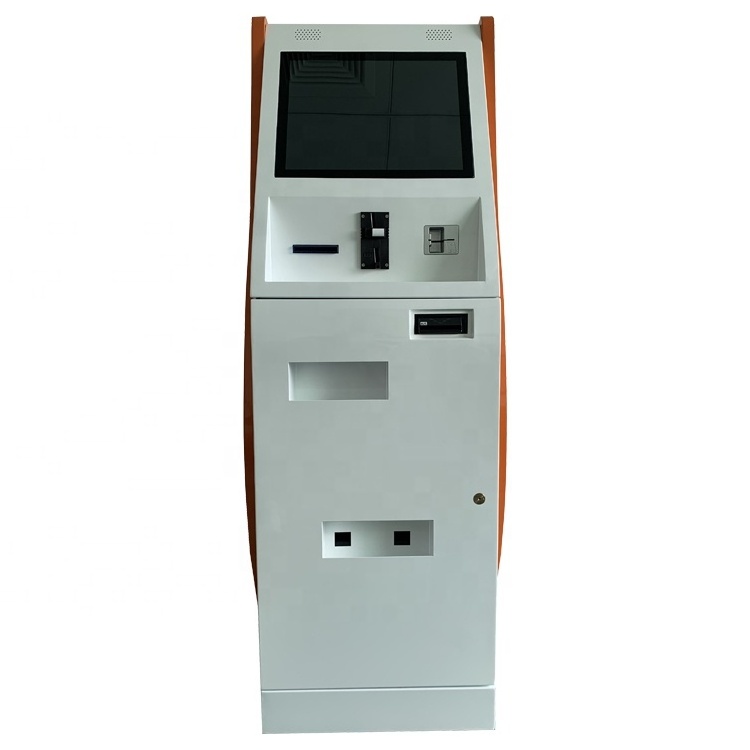 All in one cash exchange terminal touch screen self service ATM machine coin bill acceptor payment kiosk