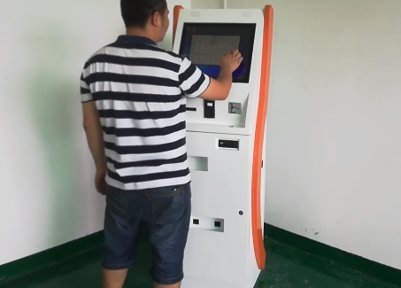 All in one cash exchange terminal touch screen self service ATM machine coin bill acceptor payment kiosk