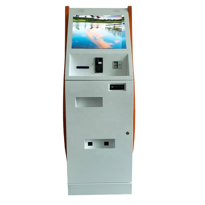 All in one cash exchange terminal touch screen self service ATM machine coin bill acceptor payment kiosk