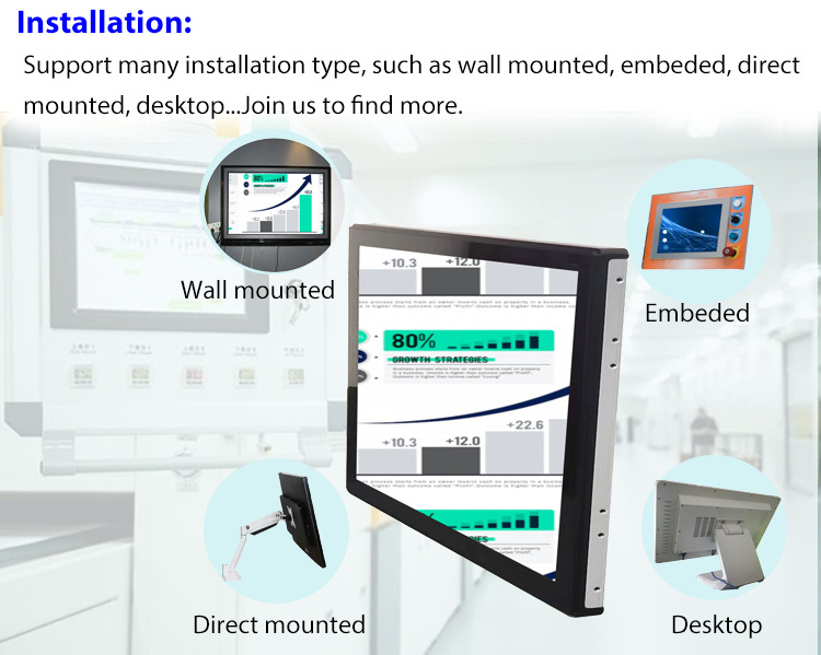 OEM ODM Waterproof For kiosk ATM 21.5 15 19 17 4k Open Frame Inch Portable Touch Screen Monitors industrial Lcd Monitor