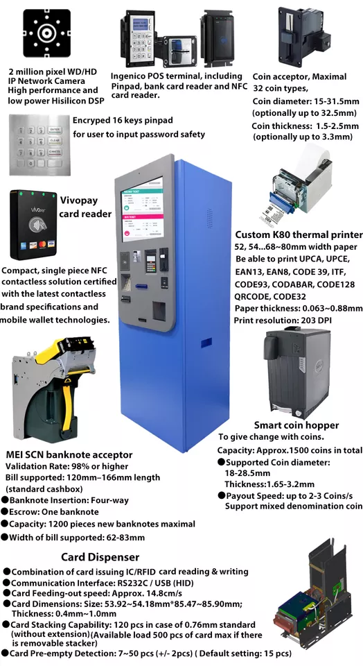 Floor standing self-service payment ticketing kiosk kiosk for sale touch self-service terminal kiosk