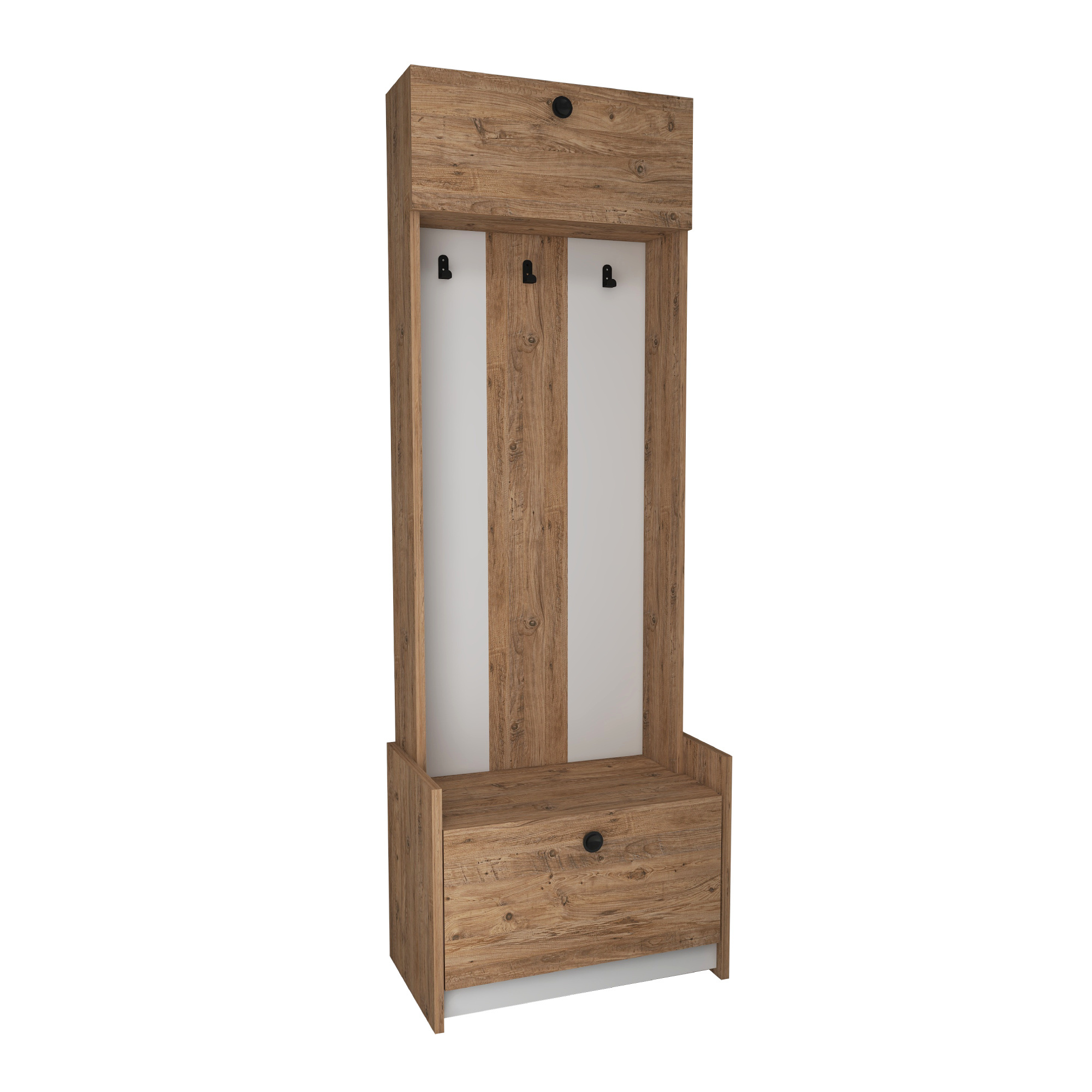 Edessa Hallway Coat Rack with Cabinet Wooden Shoe Rack and hat rack storage unit