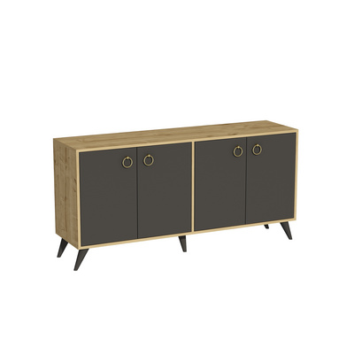 Ariana Sideboard with Cabinets - Oak & Dark Grey Modern sideboard buffet storage cabinet console Multi-Purpose Covered Dresser