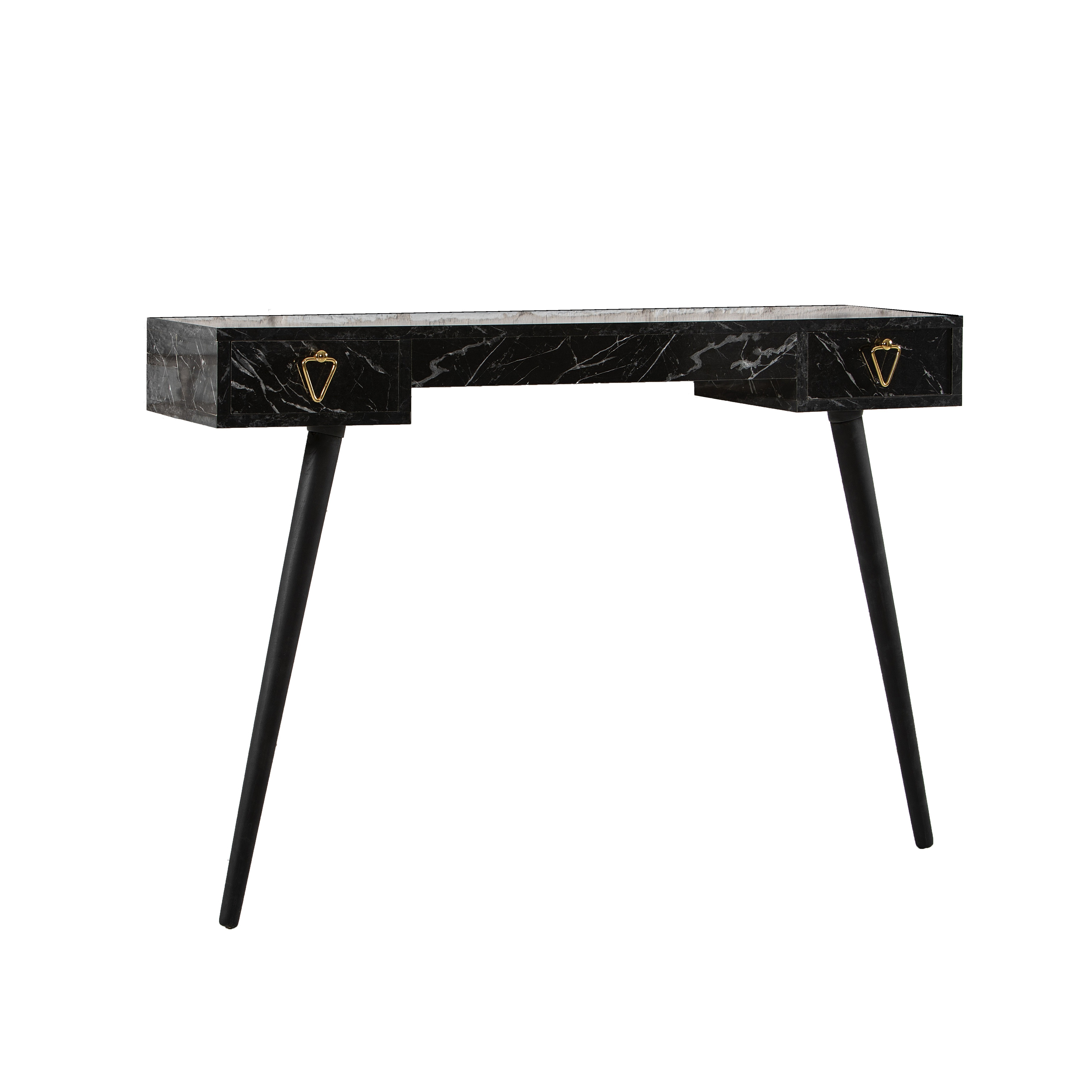 Carasso Dresuar Console Table with Drawer - Black Marble Modern dresuar console table hallway table