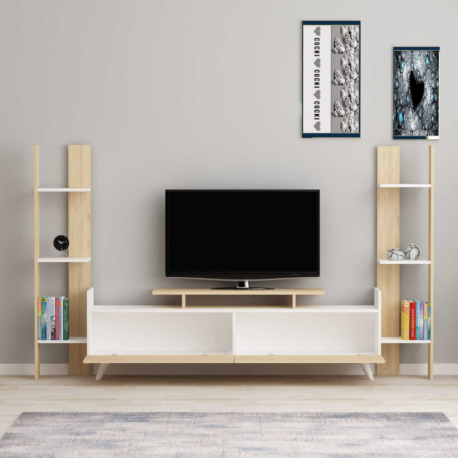 Fernel 182,6cm TV Stand TV Unit Entertainment Center Wall Cabinets Shelves for 78