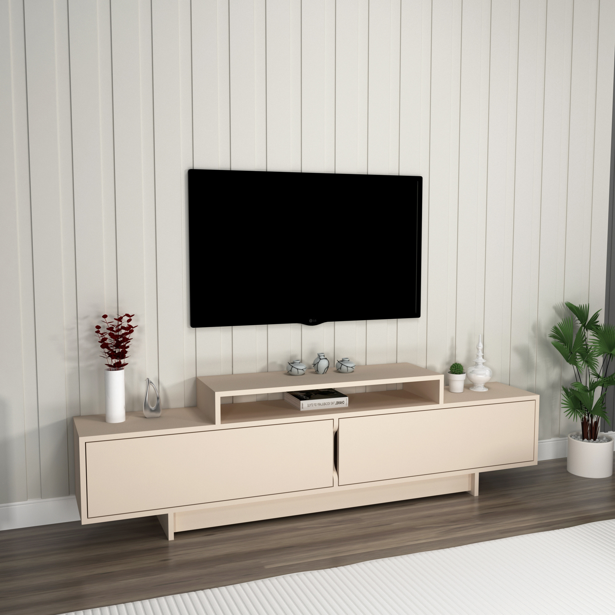 Gaia 180 TV Stand Entertainment Center TV Cabinet with Closed and Open Shelf for TVs up to 78 Inches