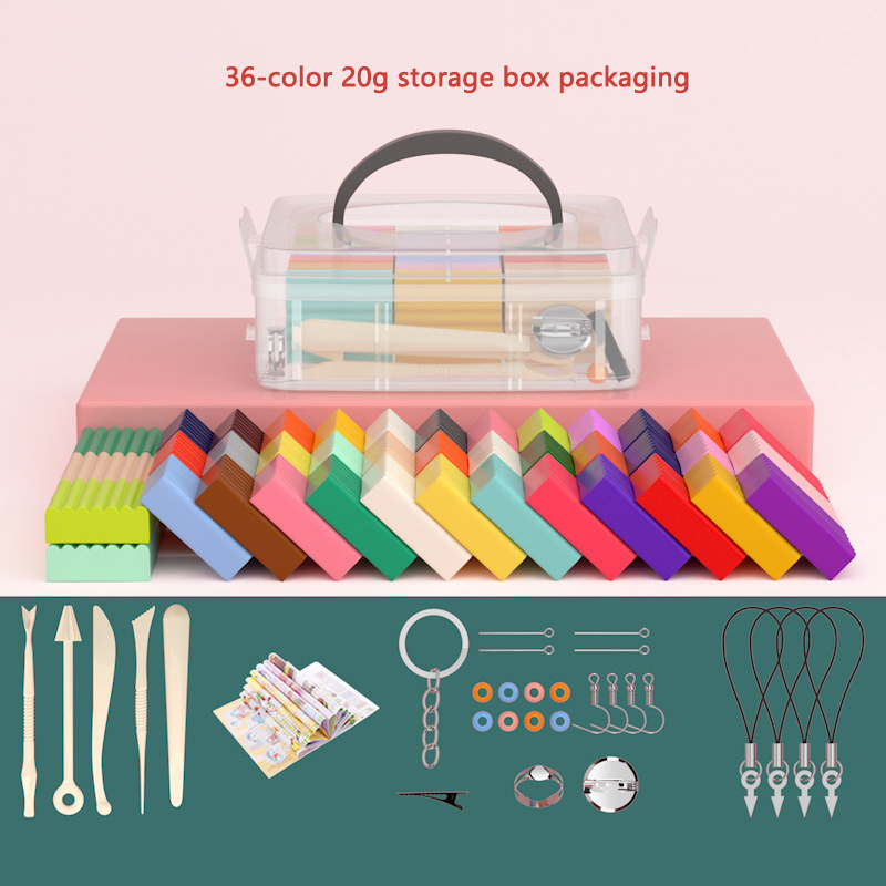 Polymer Clay 50 Colors Modeling Clay Kit DIY Oven Bake Clay with Sculpting Tools Accessories and Portable Storage Box