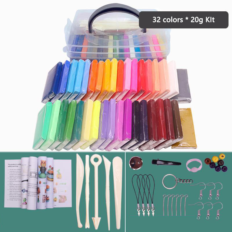 Polymer Clay 50 Colors Modeling Clay Kit DIY Oven Bake Clay with Sculpting Tools Accessories and Portable Storage Box