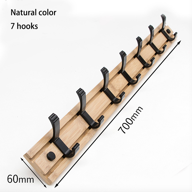 Custom Wall Mounted Towel Rack Zinc Door Wall Mount Wooden Towel Hanger