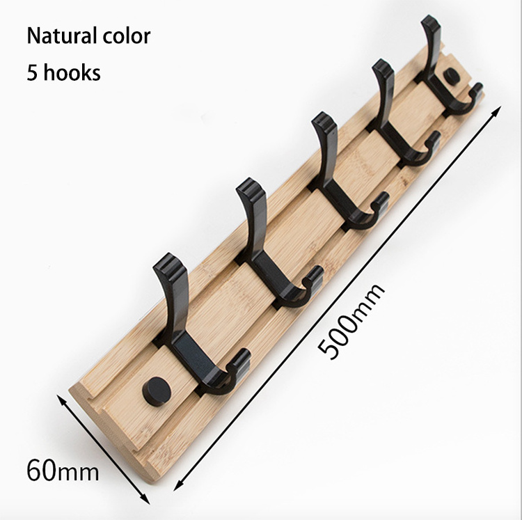 Wooden Coat Rack Clothes Hanger Hooks Living Room Wall Rack