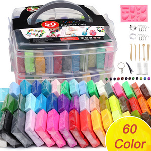 Polymer Clay 50 Colors Modeling Clay Kit DIY Oven Bake Clay with Sculpting Tools Accessories and Portable Storage Box