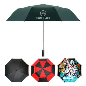 Portable Customize Light Parasol Folding Rain Uv Automatic Custom Logo Golf Umbrellas Sun Folding Umbrella With Flashlight