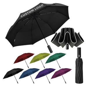 Portable Customize Light Parasol Rain Uv Automatic Custom Logo Golf Umbrellas Sun Folding Umbrella With Flashlight