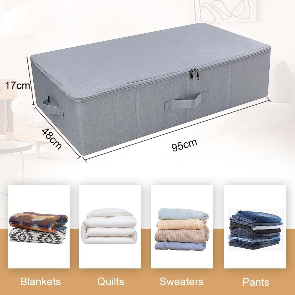 Under Bed Storage Contaniners Bins Large Foldable Large Capacity Fabric Blankets Storage Box Organizer