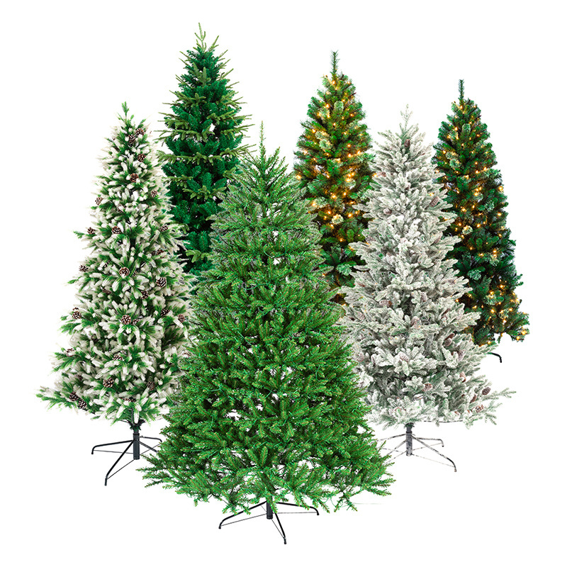 Handmade PE PVC PET Aspen Fir Green Easy Assembly Artificial Christmas Tree Xmas Tree