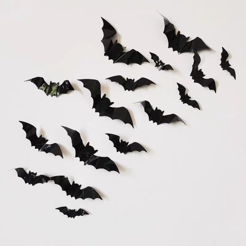 Pet Various Sizes Bat Spider Wall Stickers Holiday Decoration Window Garage Wall Stickers For Window Wall Decorations