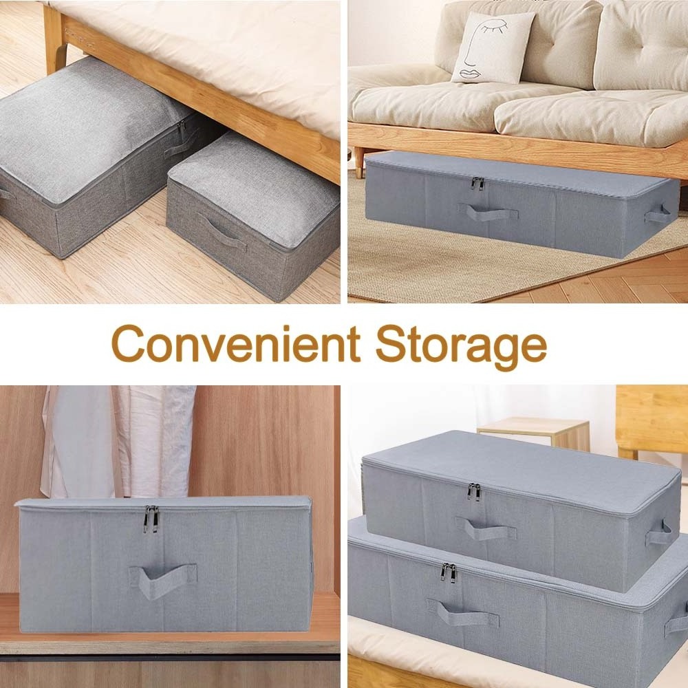 Under Bed Storage Contaniners Bins Large Foldable Large Capacity Fabric Blankets Storage Box Organizer