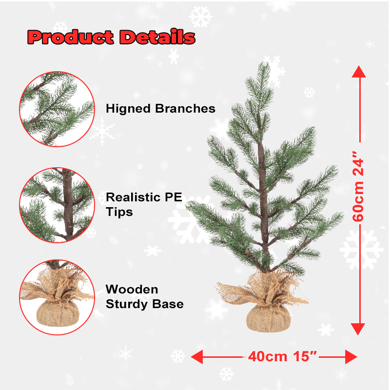 Home Office Holiday And Party Decoration Mini Artificial Small Christmas Tree With PVC Branch Tips