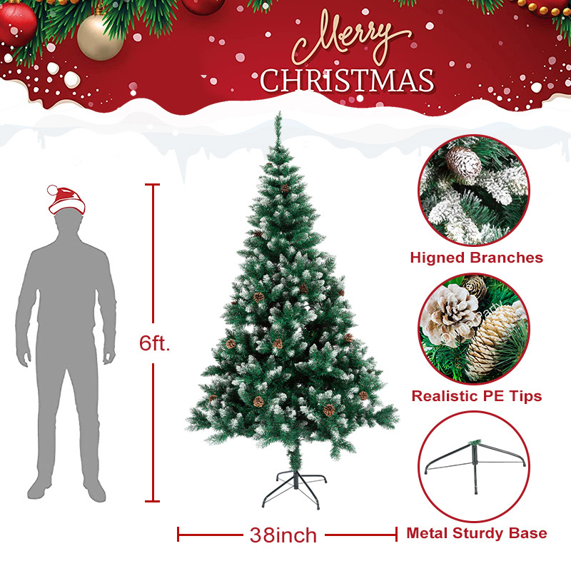 Factory Orange Red Artificial Full Cedar Needle Slim Large Christmas Tree Xmas Tree