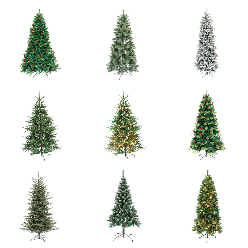 Xmas Tree High Quality Green Pvc Pet Pe Mixed New Made Artificial Christmas Tree With Ornaments