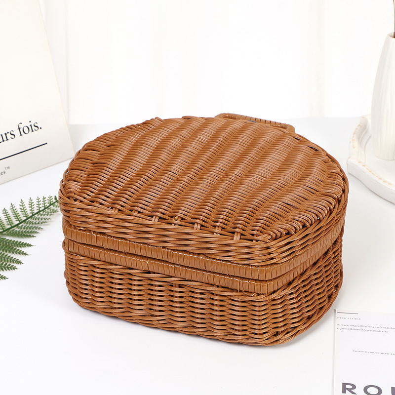 Natural wholesale cheap price handwoven bamboo rattan picnic basket