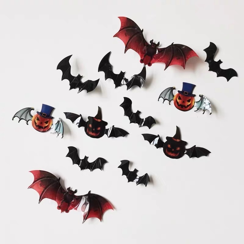 Pet Various Sizes Bat Spider Wall Stickers Holiday Decoration Window Garage Wall Stickers For Window Wall Decorations