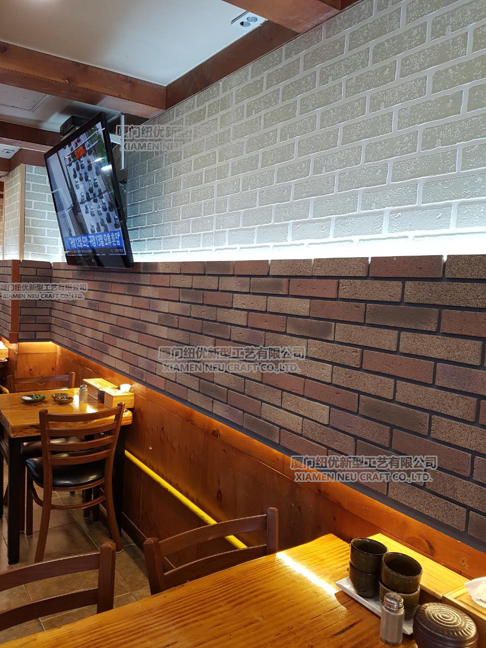 NEU Interior Material 3D Brick Wall Panels Hard Density Foam Wall Sticker PU 3d Wallpaper