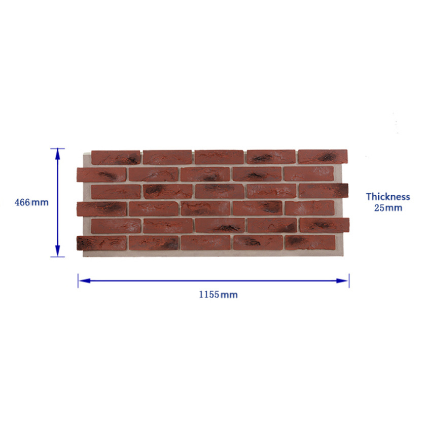 NEU Lightweight Easy Cut 3D Artificial Brick Cultural Wall Decoration PU Waterproof Brick Panel