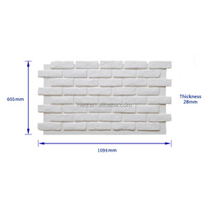 3D Decoration Artificial Pu Faux Brick Stone Wall Panel for interior and exterior decoration DIY installation