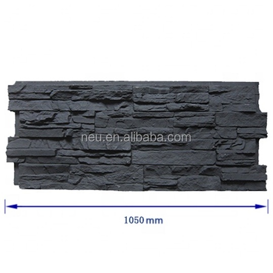 Faux soft stone decorative stone wall panels 3d wood veneer slate stone veneer sheet for tall building decor outside