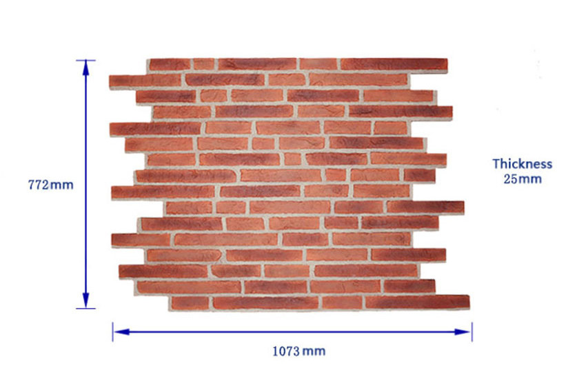 PU 3D Aritificial Brick Imitation Foam Brick Waterproof Fire Retardant Light Weight Stone Wall Panel